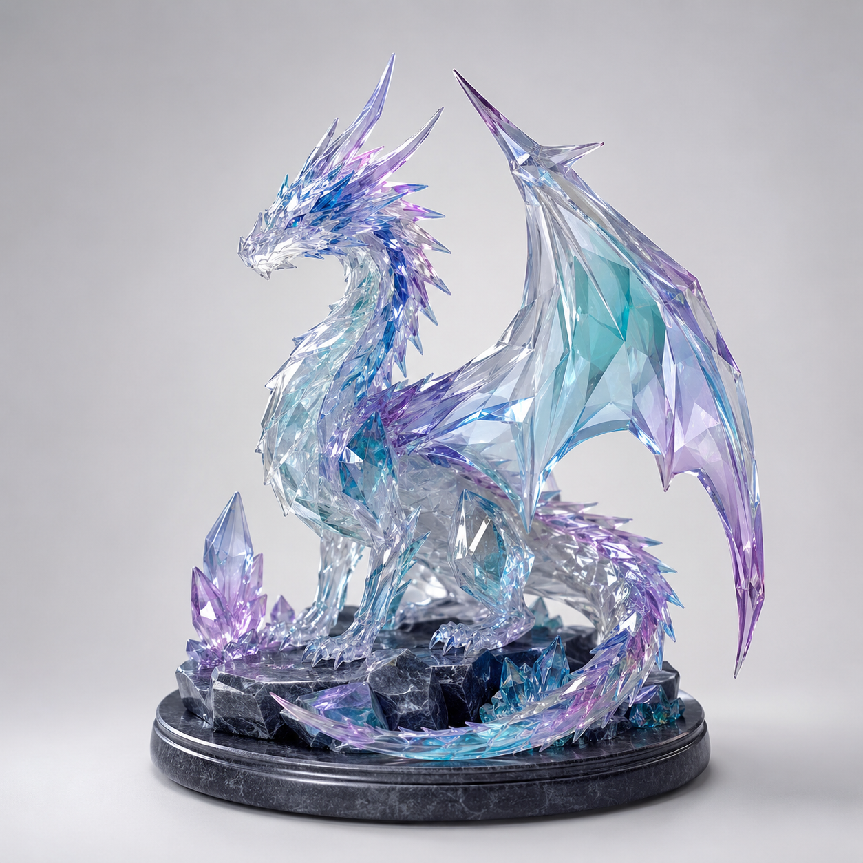 Mythora Crystal Dragon Statue