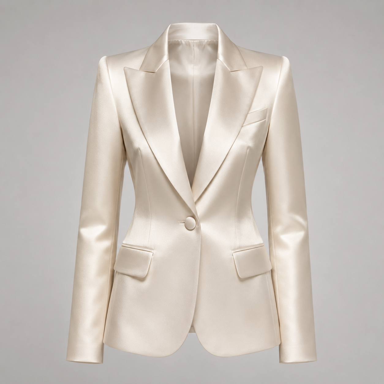 Solenne Pearl Satin Blazer