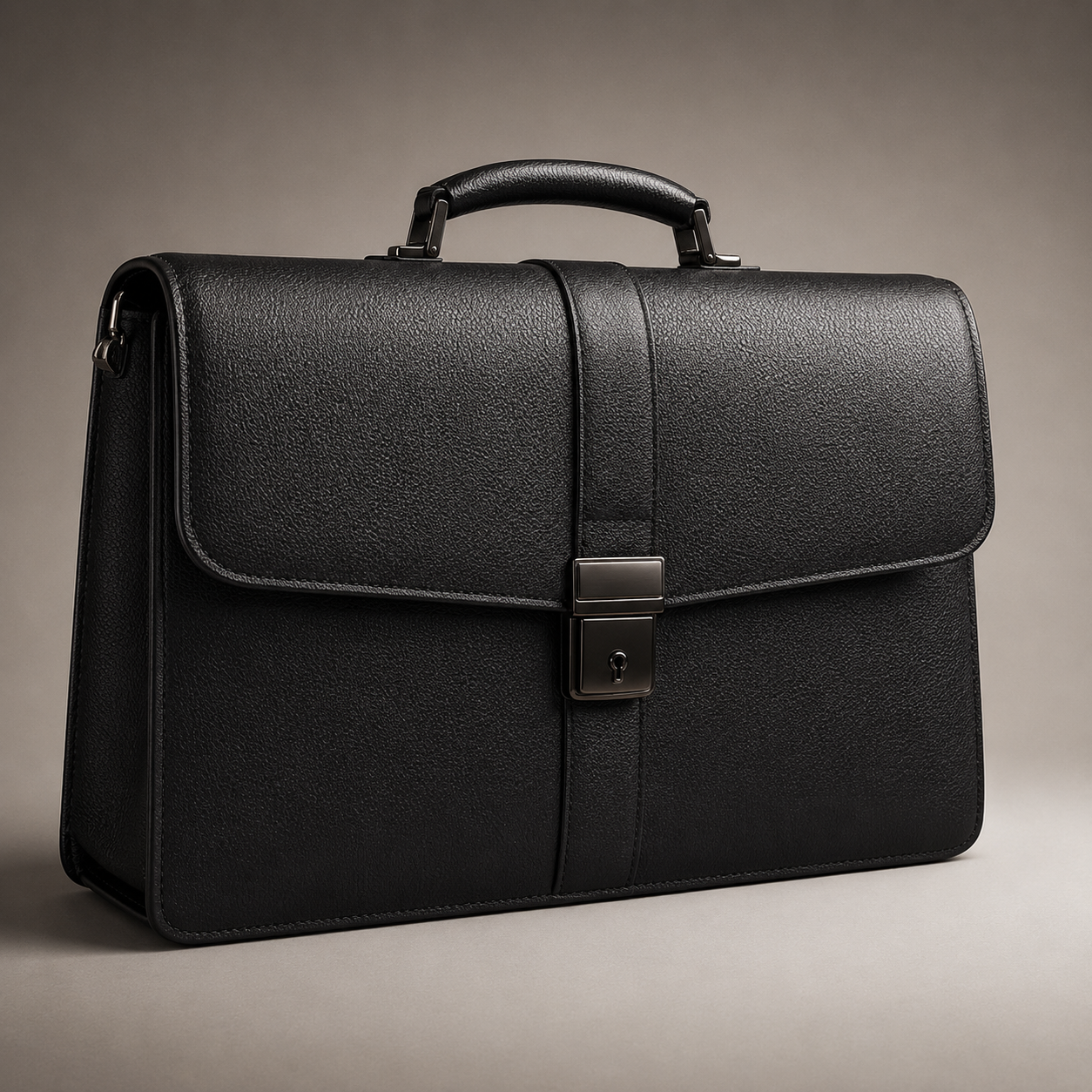 Ombra Milano Noir Leather Attaché Case