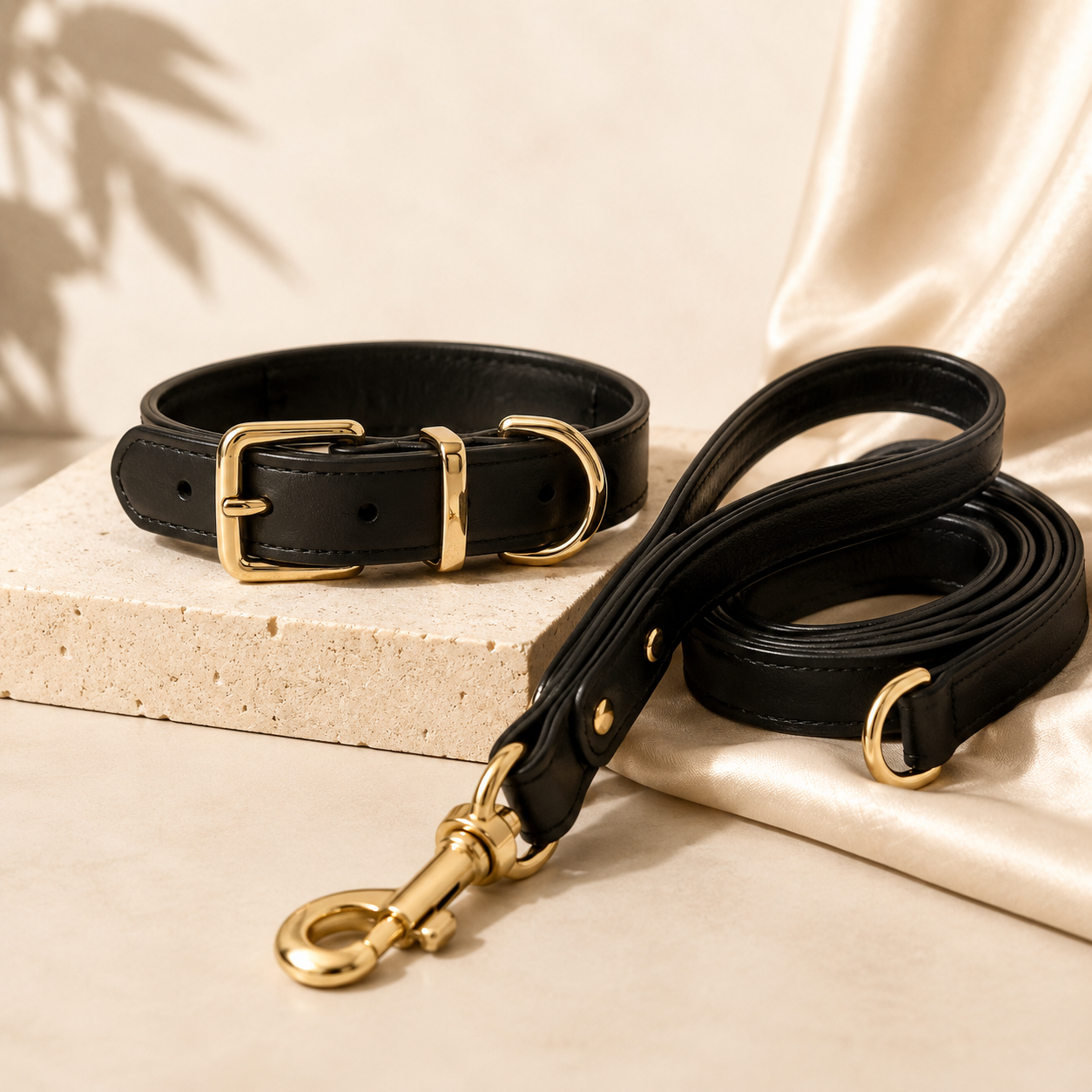 Ombra Milano Noir Leather Collar Set