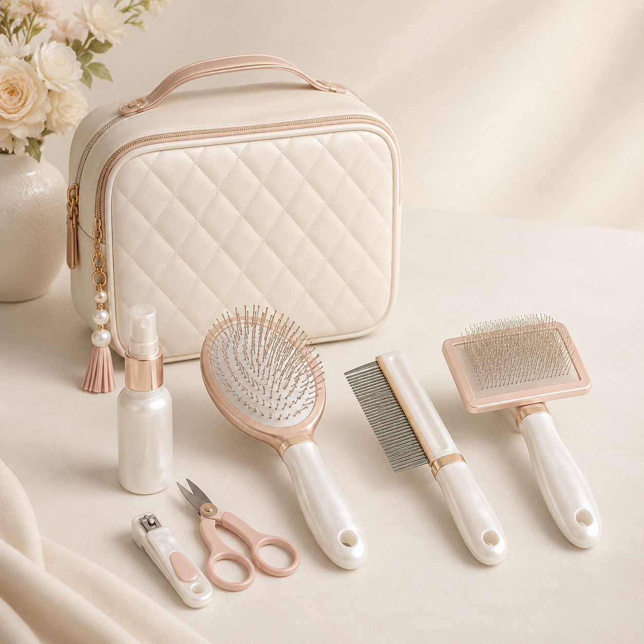 Solenne Pearl Grooming Brush Kit