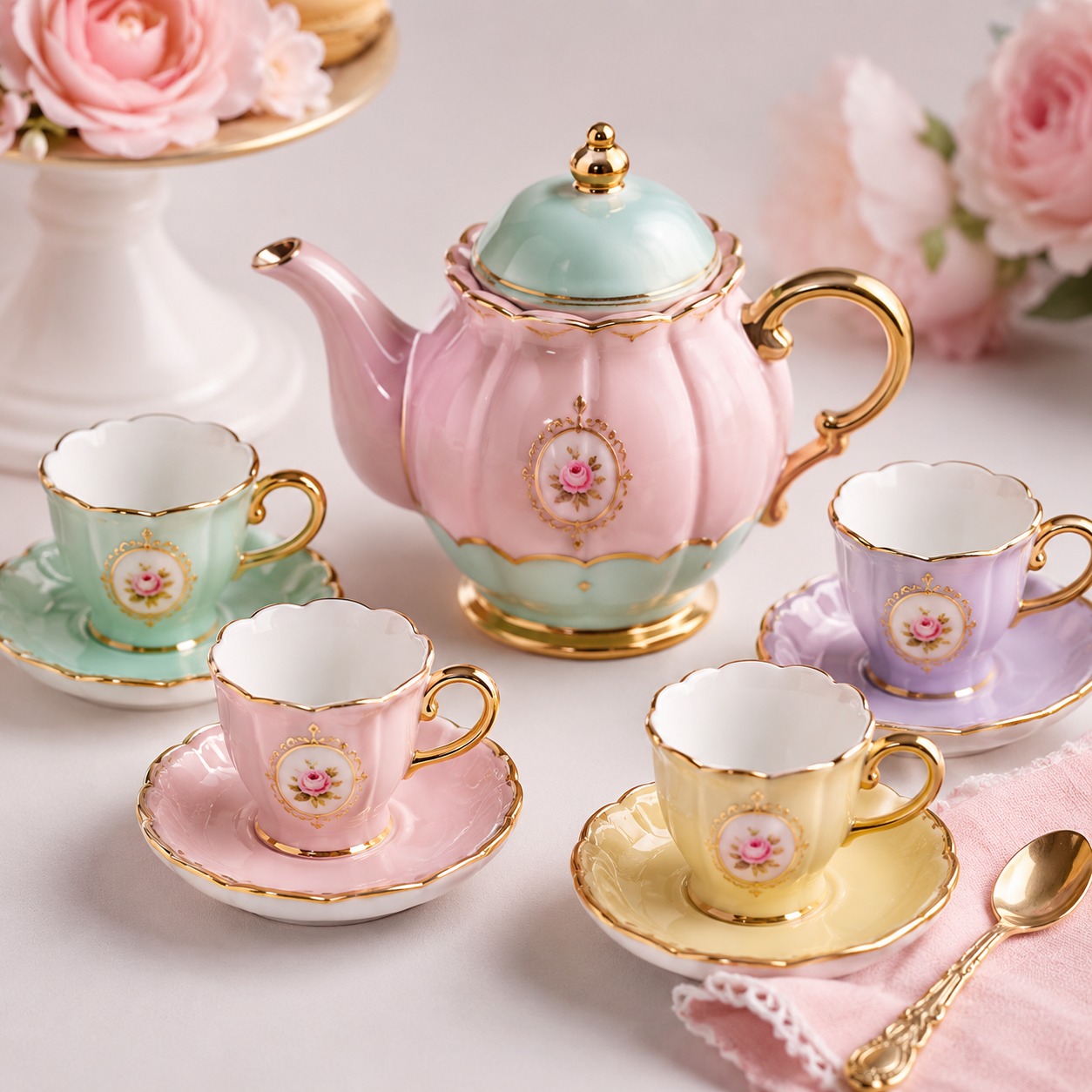 Solenne Pastel Tea Party Set